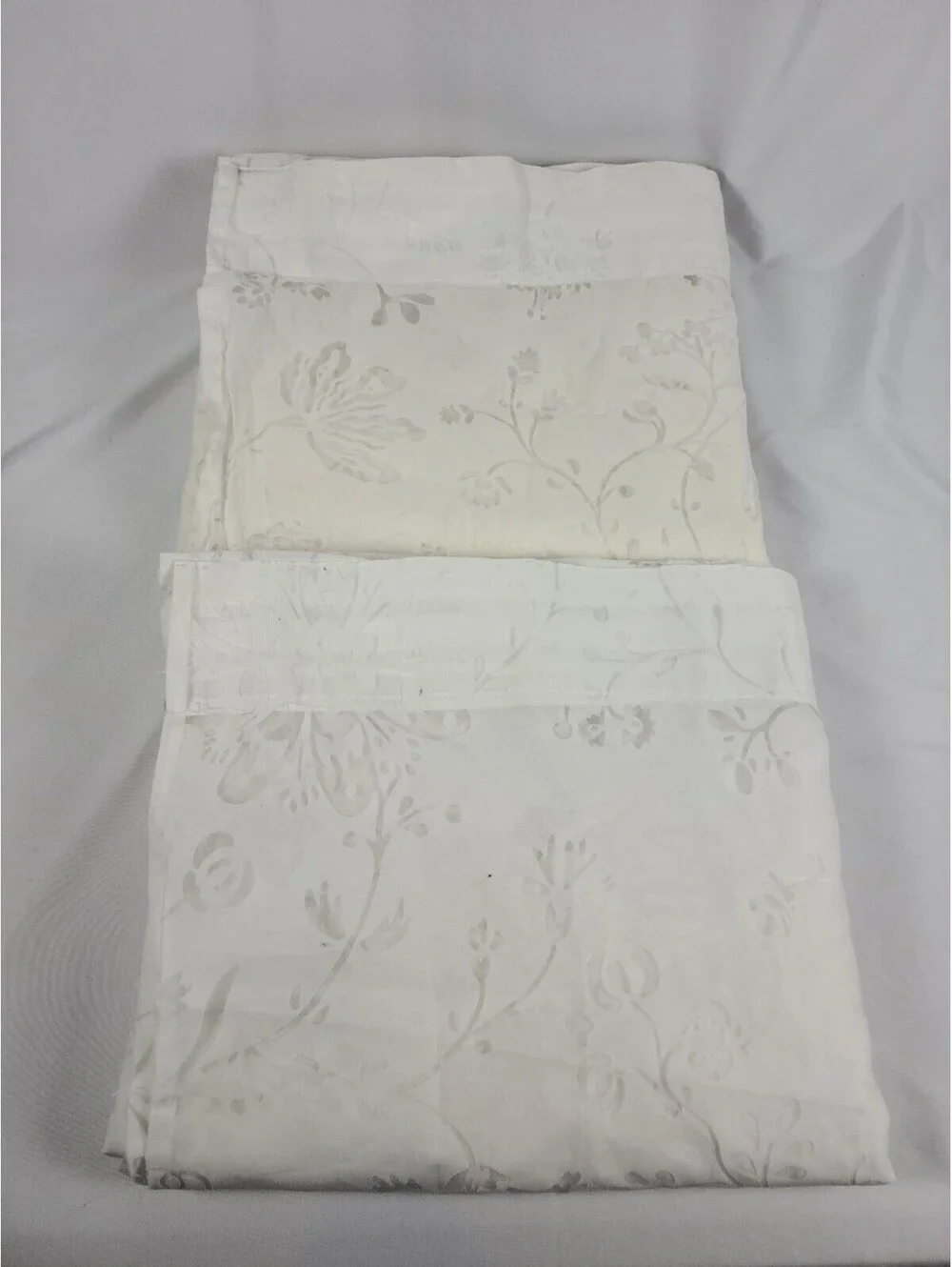 Ikea Borghild White Floral Sheer Curtains